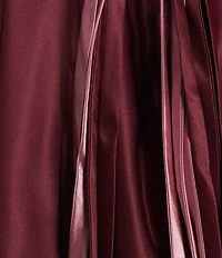 Blondie Nites Plus Size Satin Pinch Front Tie Back Fit-And-Flare Dress