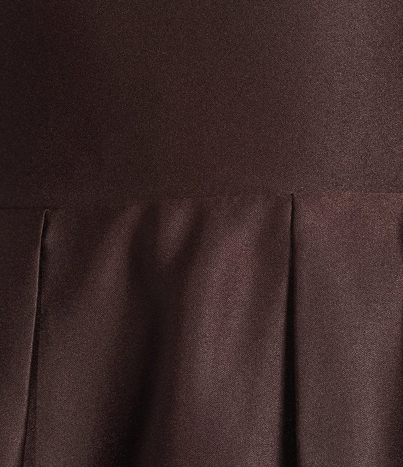 Blondie Nites Satin Pinch Front Tie Back Fit-And-Flare Dress