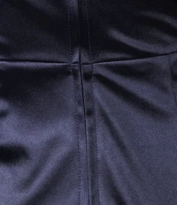 Blondie Nites Satin Strapless Side Slit Dress