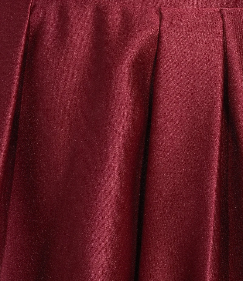 Blondie Nites Satin Sweetheart Pinch Front Lace-Up-Back Long Dress