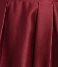 Blondie Nites Satin Sweetheart Pinch Front Lace-Up-Back Long Dress