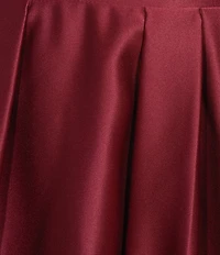 Blondie Nites Satin Sweetheart Pinch Front Lace-Up-Back Long Dress