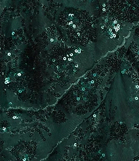 Blondie Nites Sequined Embellished Lace Corseted Bodice Tiered Dress