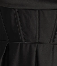 Blondie Nites Stone Sweetheart Drape Neck Tie Back A-Line Ball Gown