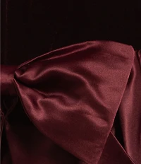 Blondie Nites Velvet Strapless Drop Waist Satin Bubble Bow Dress