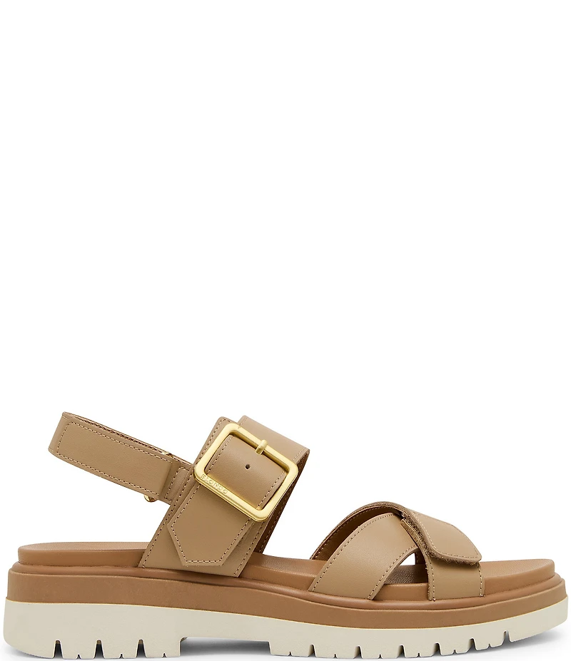 Blondo Beau Waterproof Leather X Strap Lug Sole Sandals