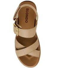 Blondo Beau Waterproof Leather X Strap Lug Sole Sandals
