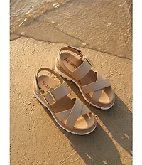 Blondo Beau Waterproof Leather X Strap Lug Sole Sandals