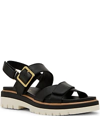 Blondo Beau Waterproof Leather X Strap Lug Sole Sandals