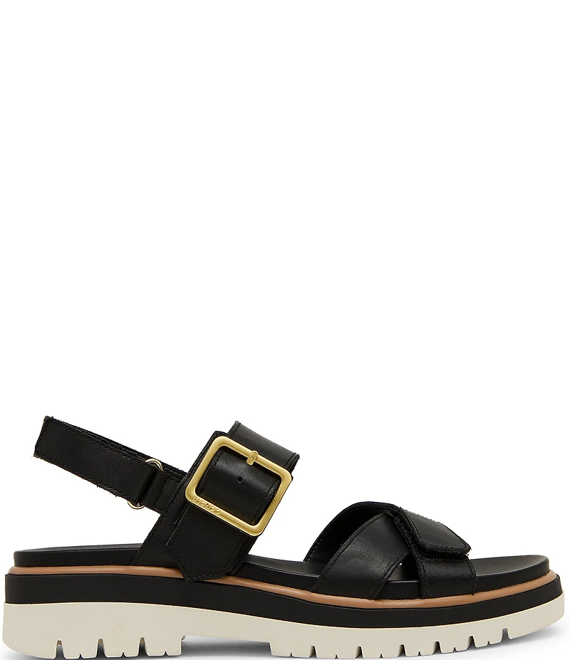 Blondo Beau Waterproof Leather X Strap Lug Sole Sandals