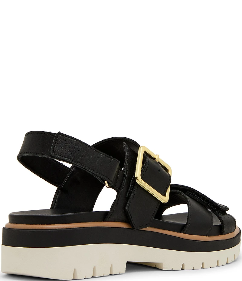 Blondo Beau Waterproof Leather X Strap Lug Sole Sandals