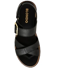 Blondo Beau Waterproof Leather X Strap Lug Sole Sandals