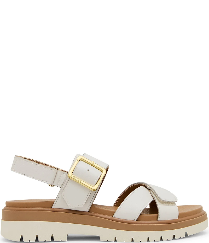 Blondo Beau Waterproof Leather X Strap Lug Sole Sandals