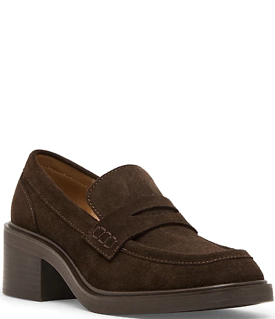 Blondo Brisa Waterproof Suede Block Heel Loafers