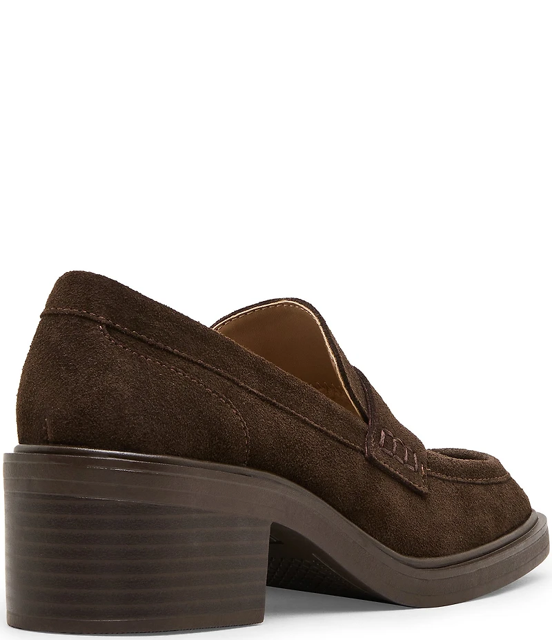Blondo Brisa Waterproof Suede Block Heel Loafers