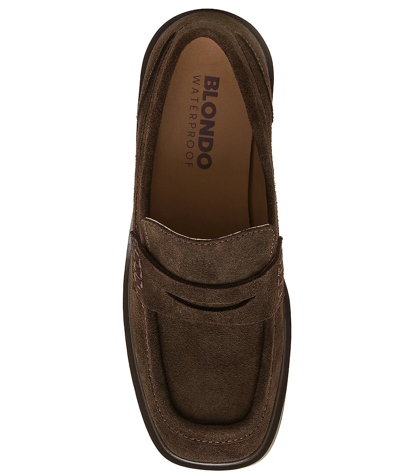 Blondo Brisa Waterproof Suede Block Heel Loafers