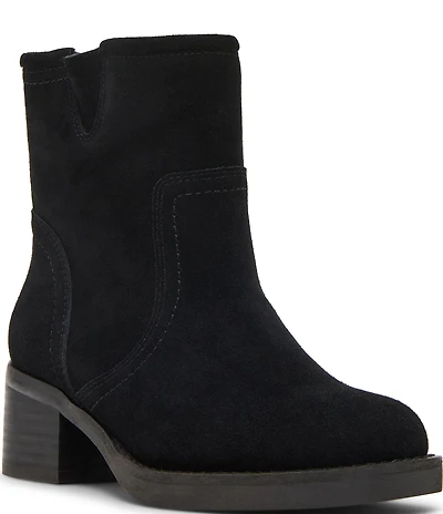 Blondo Cassidie Waterproof Suede Low Heel Booties