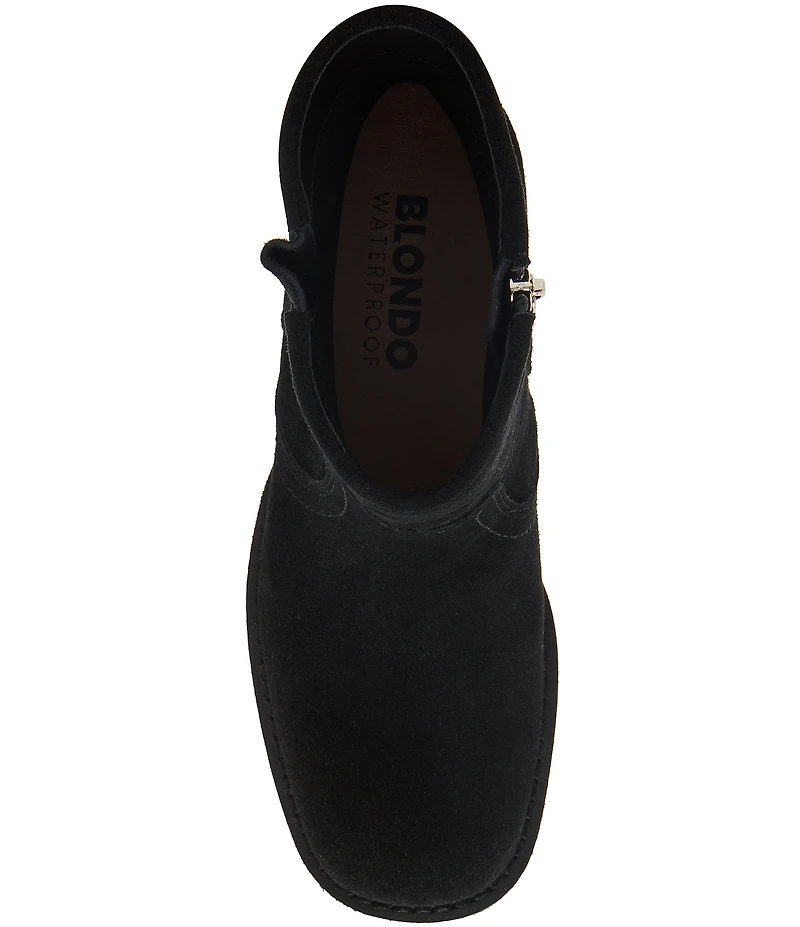 Blondo Cassidie Waterproof Suede Low Heel Booties