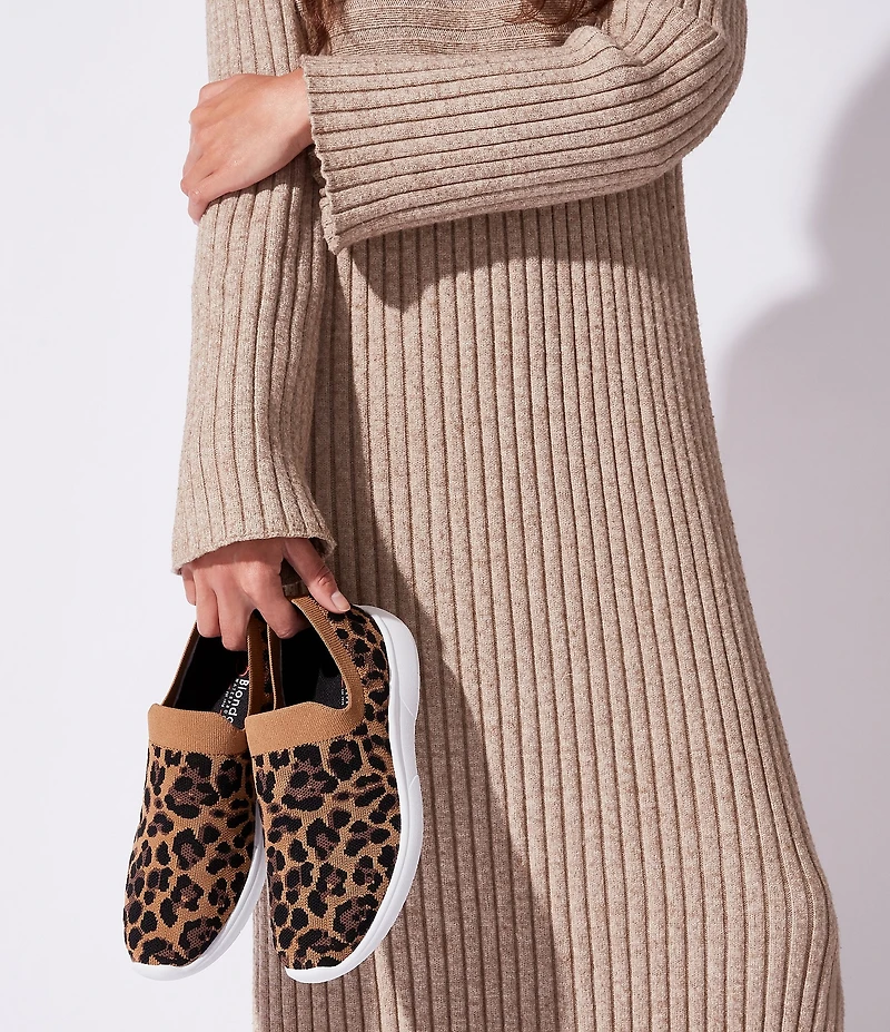 Blondo Karen Leopard Print Knit Waterproof Sneakers