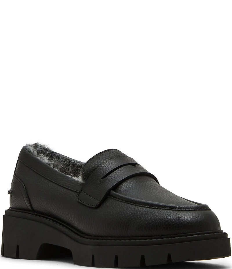 Blondo Kimora Waterproof Leather Faux Fur Lined Penny Loafers