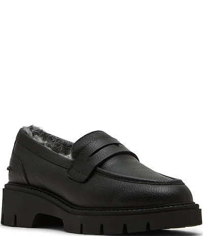 Blondo Kimora Waterproof Leather Faux Fur Lined Penny Loafers