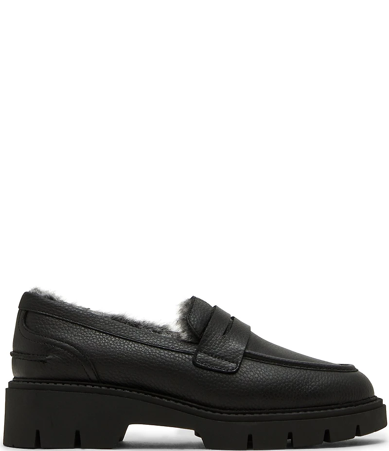 Blondo Kimora Waterproof Leather Faux Fur Lined Penny Loafers