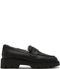 Blondo Kimora Waterproof Leather Faux Fur Lined Penny Loafers