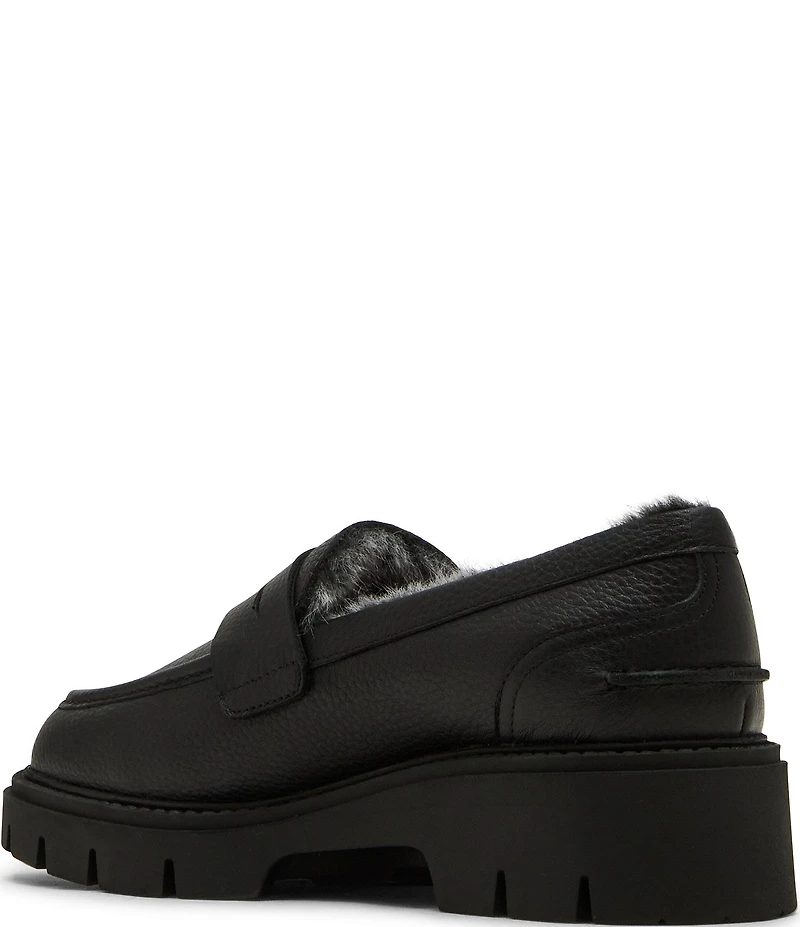 Blondo Kimora Waterproof Leather Faux Fur Lined Penny Loafers