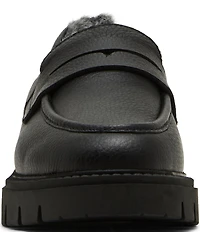 Blondo Kimora Waterproof Leather Faux Fur Lined Penny Loafers