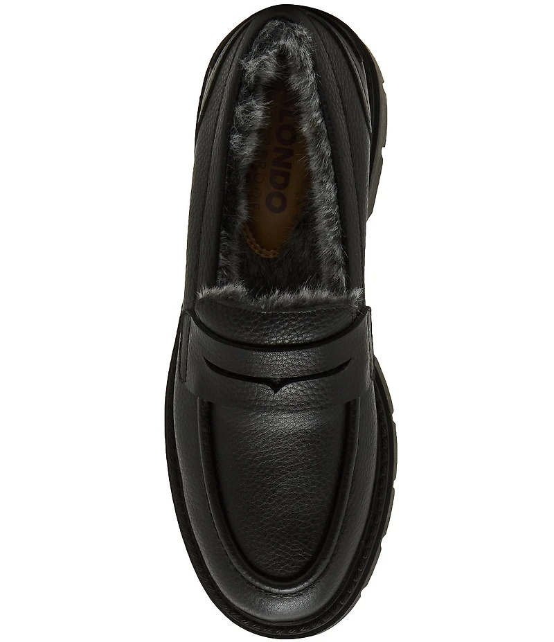 Blondo Kimora Waterproof Leather Faux Fur Lined Penny Loafers