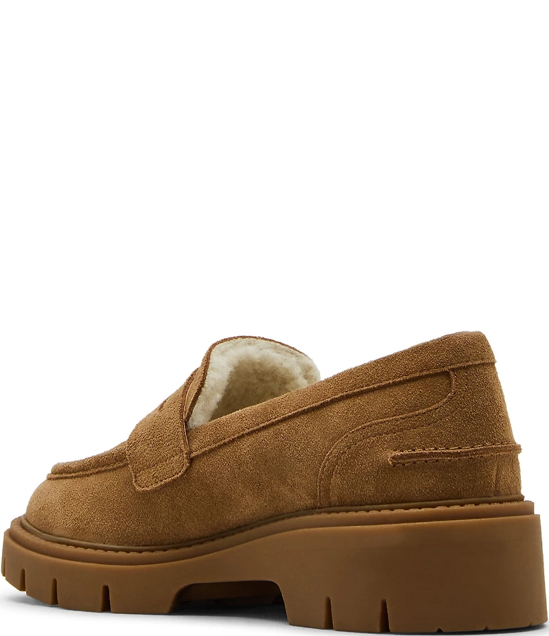 Blondo Kimora Waterproof Suede Faux Fur Lined Penny Loafers