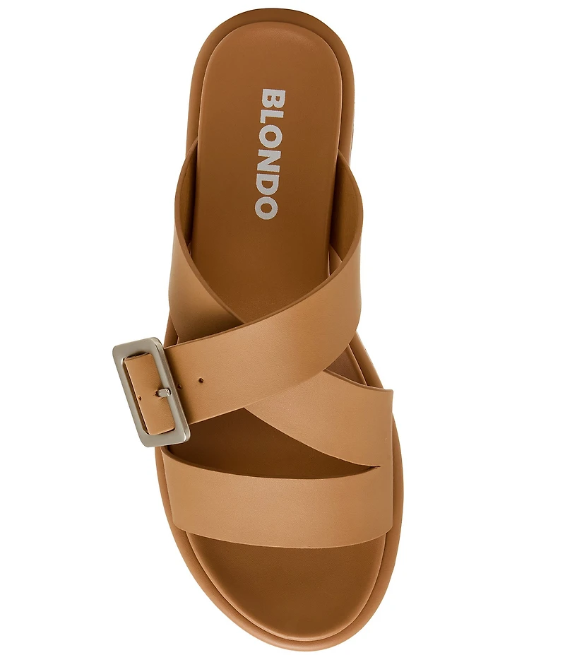 Blondo Larah Waterproof Leather Banded Slide Sandals