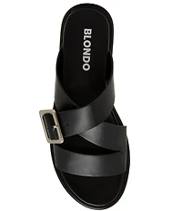 Blondo Larah Waterproof Leather Banded Slide Sandals