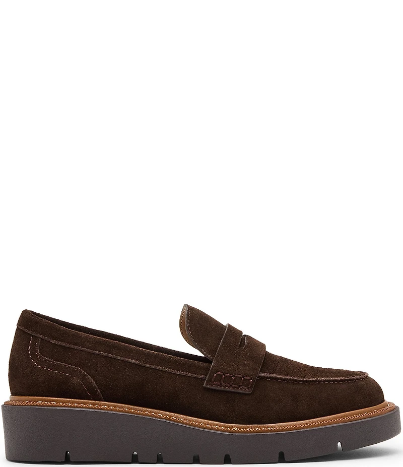 Blondo Mariana Waterproof Suede Wedge Penny Loafers