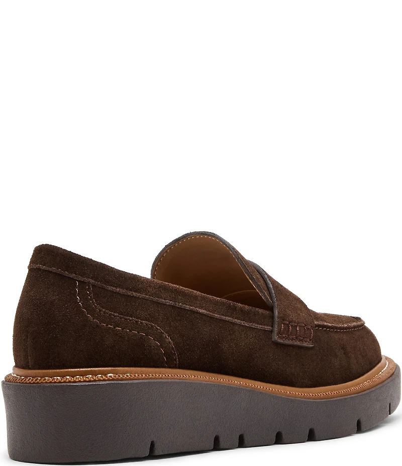 Blondo Mariana Waterproof Suede Wedge Penny Loafers