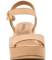 Blondo Mona Waterproof Leather Ankle Strap Dress Sandals