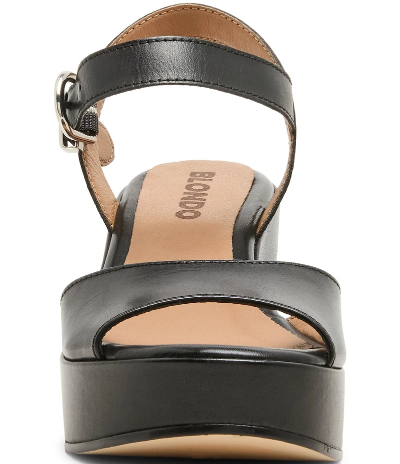 Blondo Mona Waterproof Leather Ankle Strap Dress Sandals