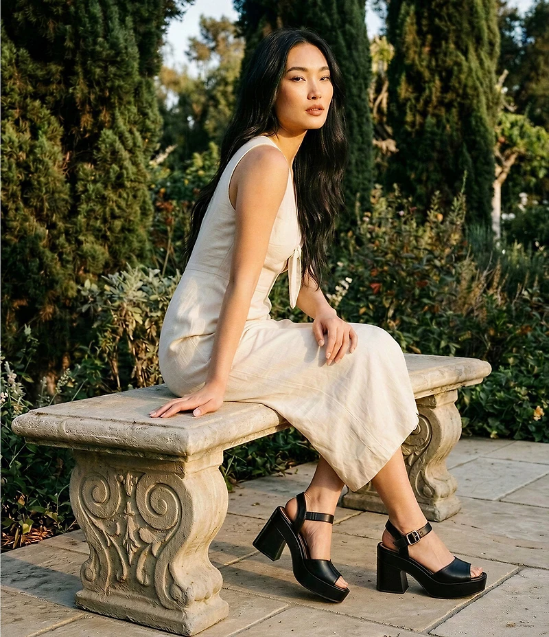Blondo Mona Waterproof Leather Ankle Strap Dress Sandals