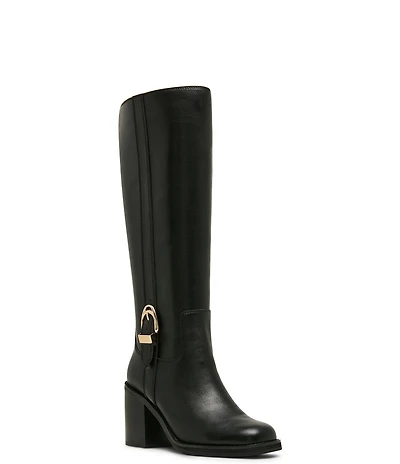 Blondo Nicky Waterproof Leather Buckle Detail Tall Boots