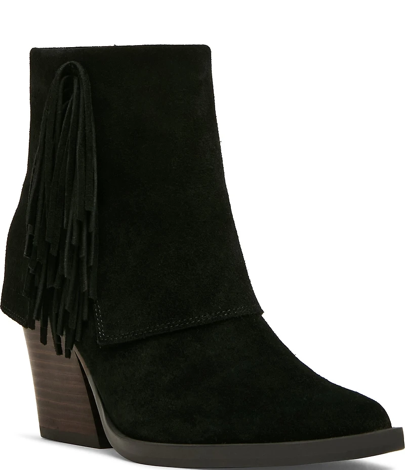 Blondo Odessa Waterproof Suede Cuffed Fringe Booties