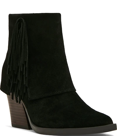 Blondo Odessa Waterproof Suede Cuffed Fringe Booties