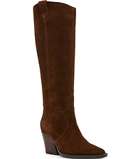 Blondo Opal Waterproof Suede Western Block Heel Tall Boots