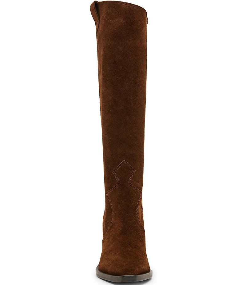 Blondo Opal Waterproof Suede Western Block Heel Tall Boots