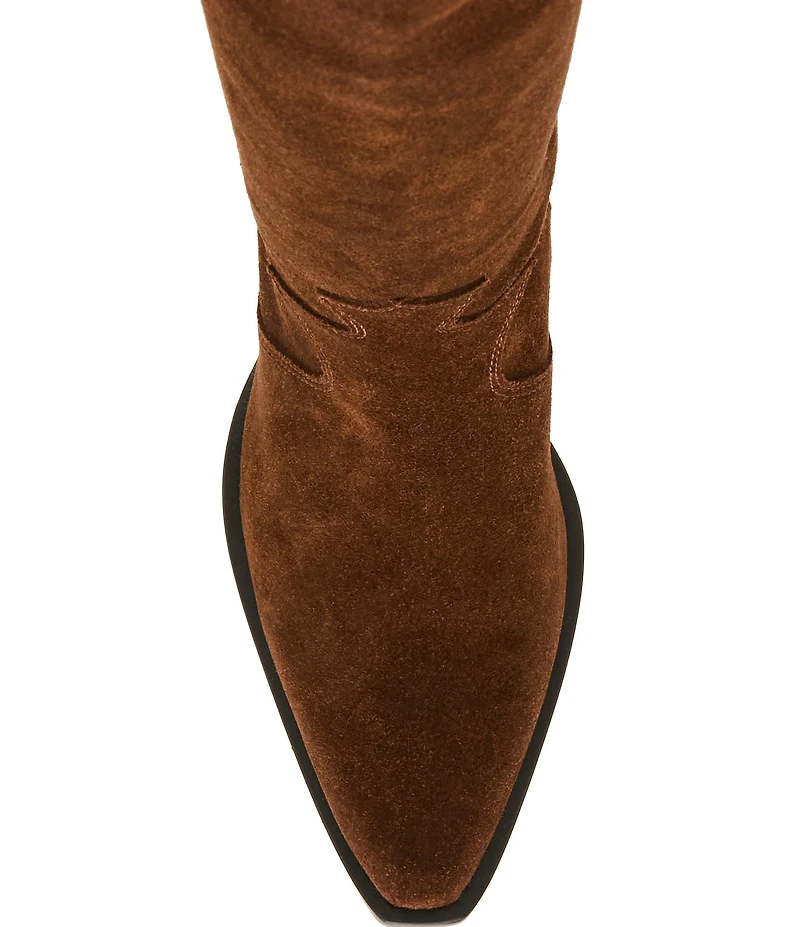 Blondo Opal Waterproof Suede Western Block Heel Tall Boots