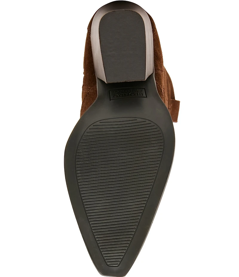 Blondo Opal Waterproof Suede Western Block Heel Tall Boots