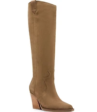 Blondo Opal Waterproof Suede Western Block Heel Tall Boots
