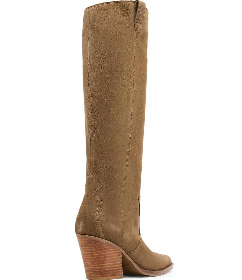 Blondo Opal Waterproof Suede Western Block Heel Tall Boots