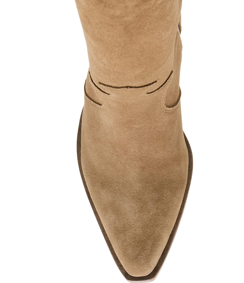 Blondo Opal Waterproof Suede Western Block Heel Tall Boots
