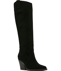 Blondo Opal Waterproof Suede Western Block Heel Tall Boots
