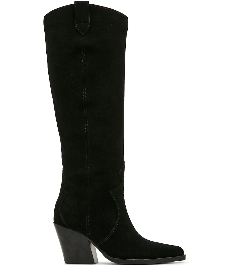 Blondo Opal Waterproof Suede Western Block Heel Tall Boots